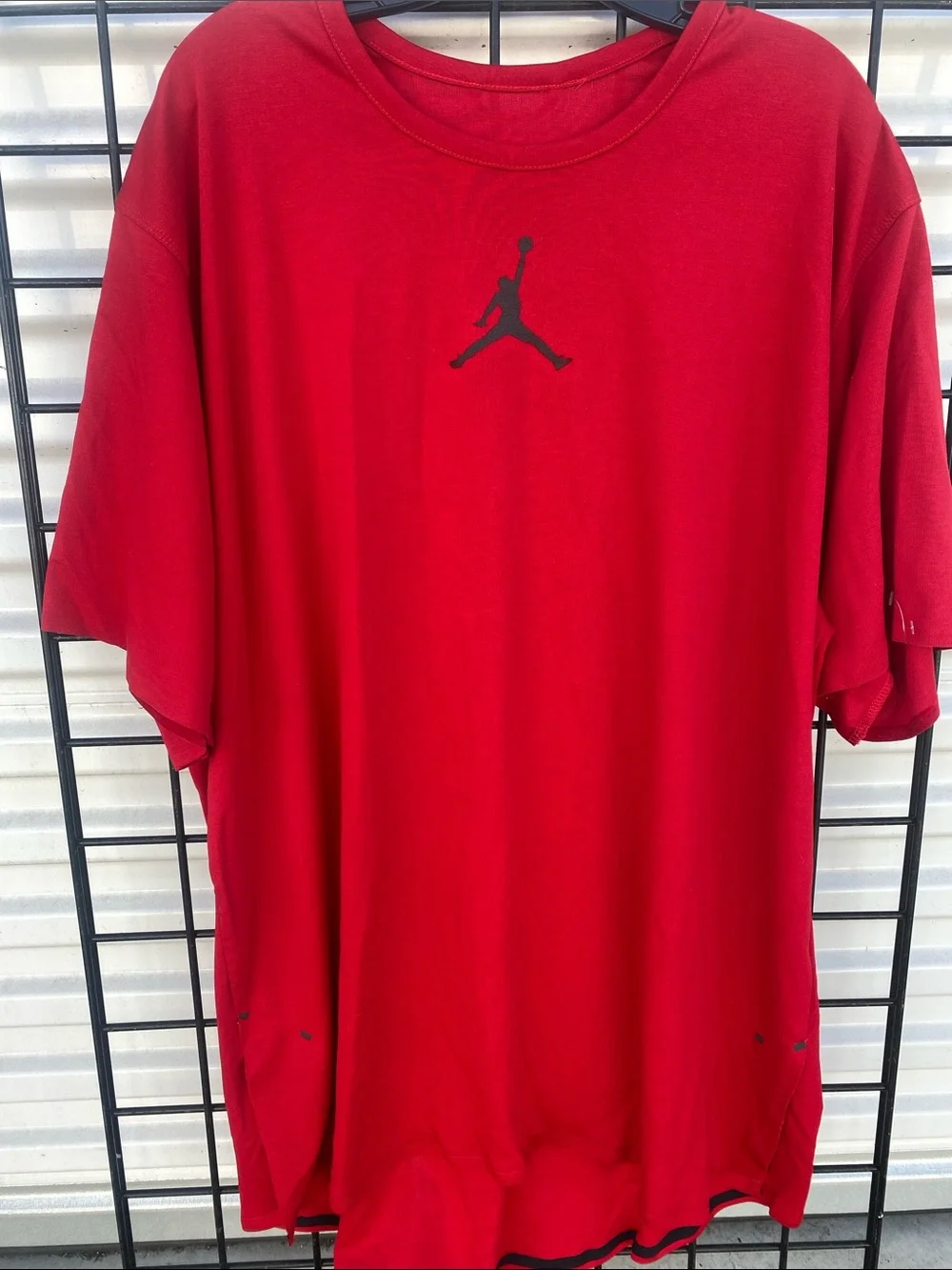 Jordan Red Short-Sleeve Crew Tee with Black Jumpman